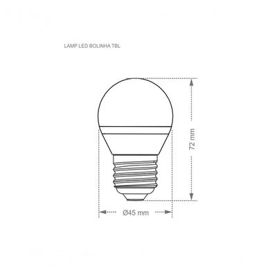 Lâmpada Led Bolinha Tbl 4,8w Taschibra E27 Bivolt 6500k Luz Fria