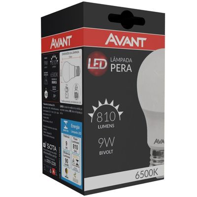 Kit 10 Lâmpadas Led Pêra 9W Bivolt Branco 6500K Branco 6500K