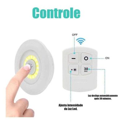 Lampada Led Luminaria Sem Fio Com Controle Remoto Kit C/ 3