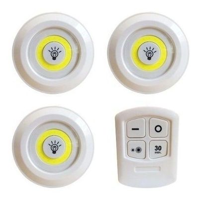 Lampada Led Luminaria Sem Fio Com Controle Remoto Kit C/ 3