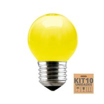 Kit 10 Lâmpadas Incandescente Taschibra Bolinha 15w E27 220v Amarela