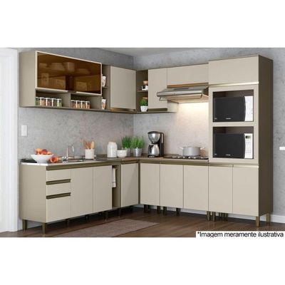 Balcão De Cozinha Canto Reto Connect 1 Porta S/ Tampo 84cm Duna/cristal - Henn