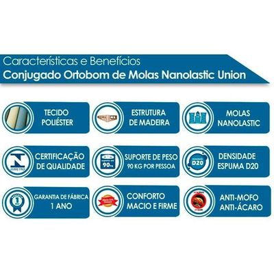 Cama Box Conjugada Casal Union + Guarda Roupa Master 8.6 Demolição