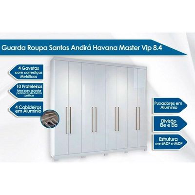 Cama Box Casal + Colchão D45 Ortobom + Guarda Roupa Master Vip 8.4 Branco