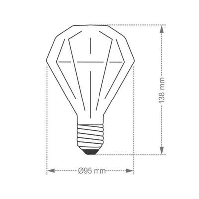 Lâmpada Led Taschibra Vintage Fireworks D95 E27 Bivolt 2200k Amarelo âmbar