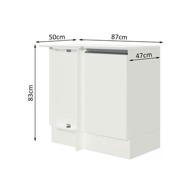 Balcão De Canto 100% Mdf Com Tampo Branco Smart Madesa Branco