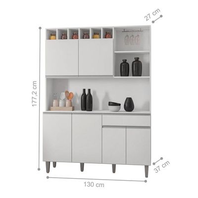 Armário De Cozinha Memphis 6 Portas Branco