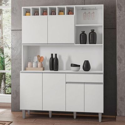 Armário De Cozinha Memphis 6 Portas Branco