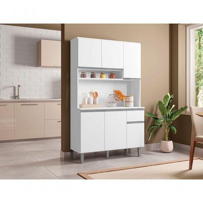 Armário De Cozinha Udine 6 Portas Branco