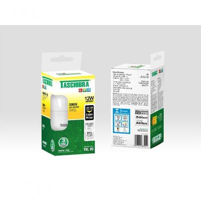 Lâmpada Led Bulbo 12w 3000k E27 Bivolt Taschibra