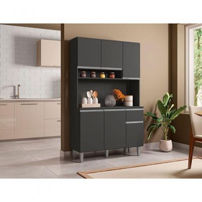 Armário De Cozinha Udine 6 Portas Cinza
