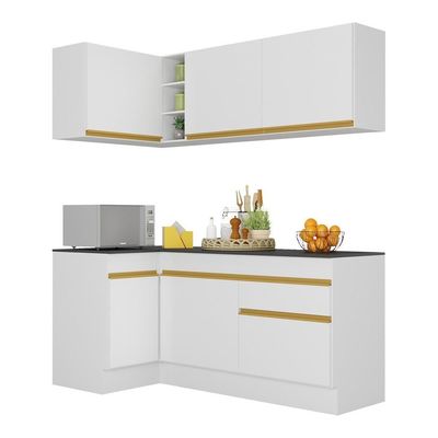 Cozinha Compacta De Canto Com Armário E Balcão Branca