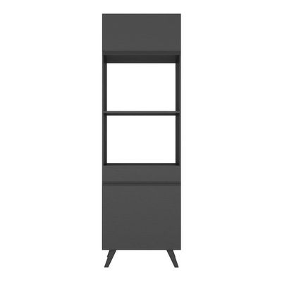 Paneleiro 2 Portas 63cm Para Forno E Microondas Veneza Multimóveis V3679 Preto Preto