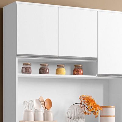 Kit Cozinha Compacta Márcia 105Cm Com 6 Portas E 1 Gaveta Branco - Desk Design