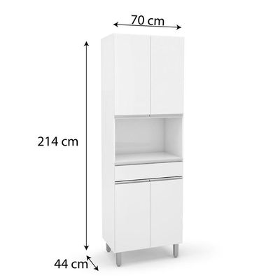 Paneleiro Duplo Nicho Para Micro-ondas Top Class Branco Branco