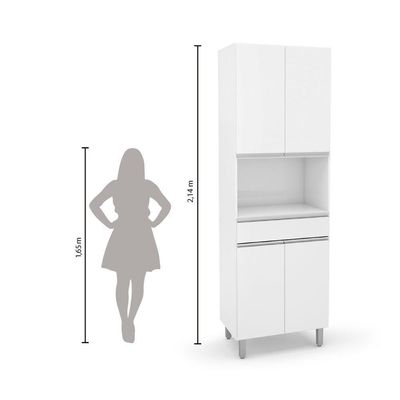 Paneleiro Duplo Nicho Para Micro-ondas Top Class Branco Branco