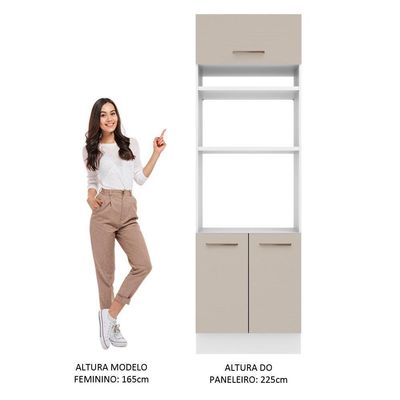 Torre Quente 70cm 3 Portas Madesa Branco/crema