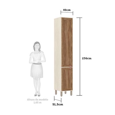 Paneleiro De Cozinha 40 Cm 2 Portas 4 Prateleiras
