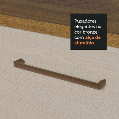 Torre Quente 60 Cm 1 Porta 3 Gavetas Rustic/crema Agata Madesa Rustic/crema