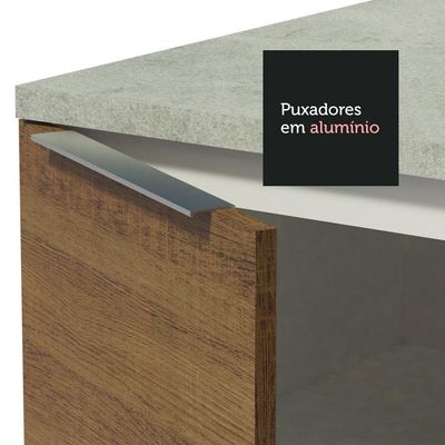 Armário De Cozinha Compacta 240cm Branco/rustic Stella Madesa 01 Branco/rustic