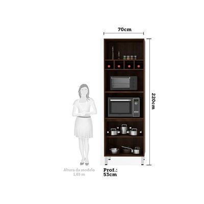 Paneleiro 70cm Duplo C/2 Nichos Para Forno Microondas