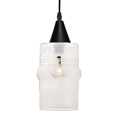 Lustre Pendente Taschibra Ali Liso E27 Transparente Bivolt Preto