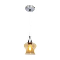 Lustre Pendente Taschibra Aisha Liso E27 Conhaque Bivolt Prata