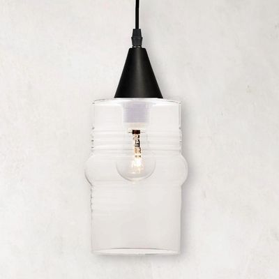 Lustre Pendente Taschibra Ali Liso E27 Transparente Bivolt Preto