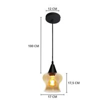 Lustre Pendente Taschibra Aisha Liso E27 Conhaque Bivolt Branco