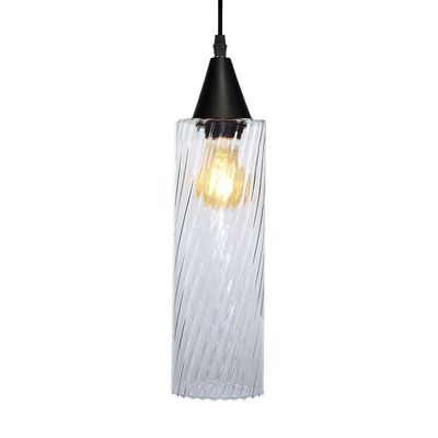 Lustre Pendente Taschibra Anne Rigato E27 Transparente Bivolt Preto