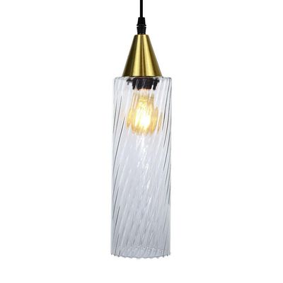 Lustre Pendente Taschibra Anne Rigato E27 Transparente Bivolt Ouro