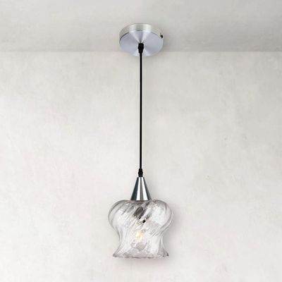 Lustre Pendente Taschibra Aisha Rigato E27 Transparente Bivolt Prata