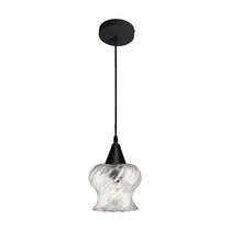 Lustre Pendente Taschibra Aisha Rigato E27 Transparente Bivolt Preto