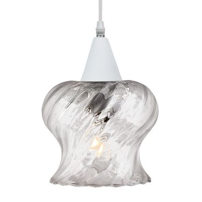 Lustre Pendente Taschibra Aisha Rigato E27 Transparente Bivolt Branco