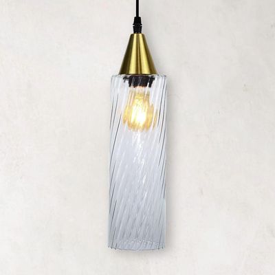 Lustre Pendente Taschibra Anne Rigato E27 Transparente Bivolt Ouro