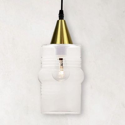 Lustre Pendente Taschibra Ali Liso E27 Transparente Bivolt Ouro