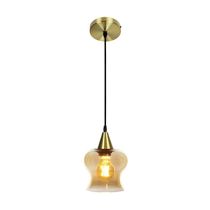 Lustre Pendente Taschibra Aisha Liso E27 Conhaque Bivolt Ouro