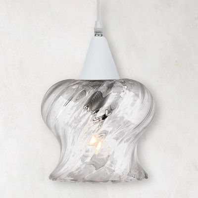 Lustre Pendente Taschibra Aisha Rigato E27 Transparente Bivolt Branco
