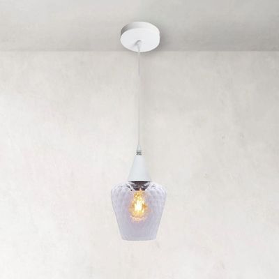 Lustre Pendente Taschibra Monalisa Boreal Transparente E27 Bivolt Branco