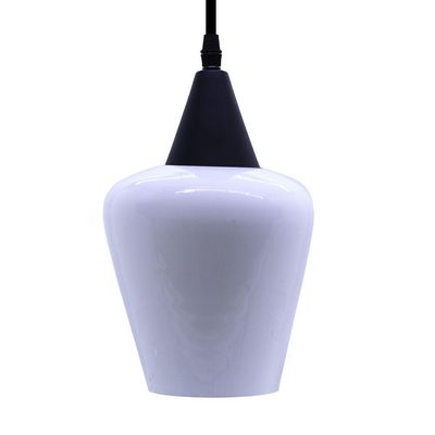 Lustre Pendente Taschibra Monalisa Branco Leitoso E27 Bivolt Preto