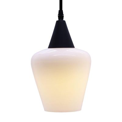 Lustre Pendente Taschibra Monalisa Branco Leitoso E27 Bivolt Preto