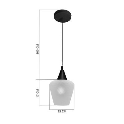 Lustre Pendente Taschibra Monalisa Branco Leitoso E27 Bivolt Preto
