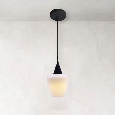 Lustre Pendente Taschibra Monalisa Branco Leitoso E27 Bivolt Preto