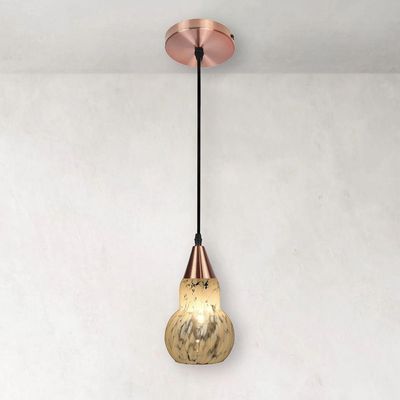 Lustre Pendente Taschibra Verona E27 Transparente Leitoso Bivolt Cobre