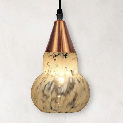 Lustre Pendente Taschibra Verona E27 Transparente Leitoso Bivolt Cobre