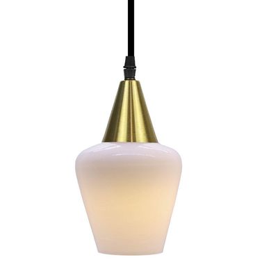 Lustre Pendente Taschibra Monalisa Pp Branco Leitoso E27 Bivolt Ouro