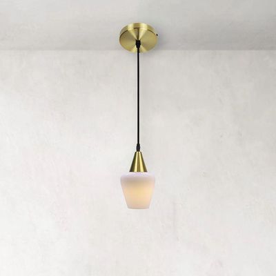 Lustre Pendente Taschibra Monalisa Pp Branco Leitoso E27 Bivolt Ouro