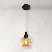 Lustre Pendente Taschibra Aisha Liso E27 Conhaque Bivolt Preto