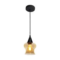 Lustre Pendente Taschibra Aisha Liso E27 Conhaque Bivolt Preto