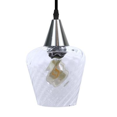 Lustre Pendente Taschibra Monalisa Transparente E27 Bivolt Prata
